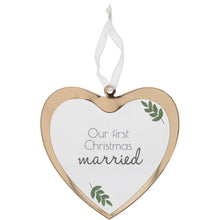 Load image into Gallery viewer, First Christmas Married Glass Ornament