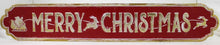 Load image into Gallery viewer, 43" Vintage Enamel “MERRY CHRISTMAS” Sign