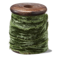 Load image into Gallery viewer, Green Velvet Ribbon On Spool