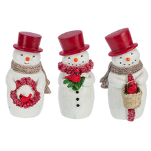 Load image into Gallery viewer, Vintage Red Hatted Snowman Figure