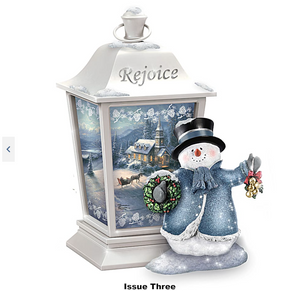 Thomas Kinkade Illuminated Snowman Lantern