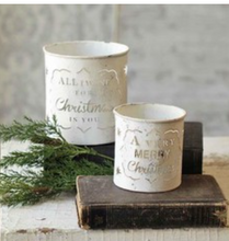 Load image into Gallery viewer, Whitewashed Christmas Bucket