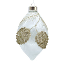Load image into Gallery viewer, Golden Pine Frosted Glass Ornament