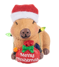 Load image into Gallery viewer, Festive Capybara Figure
