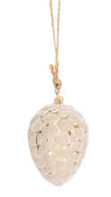 Load image into Gallery viewer, Flocked Pinecone Ornament
