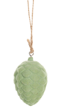 Load image into Gallery viewer, Flocked Pinecone Ornament