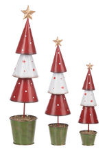 Load image into Gallery viewer, Red White & Green Metal Tree