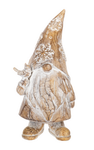 Load image into Gallery viewer, Carved Wood Look Gnome Figure