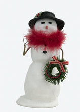 Load image into Gallery viewer, Snowman Caroller Accessory w Wreath
