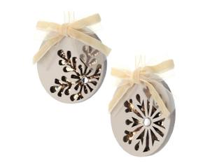 Gold Glittery Snowflake Design Ball Ornament