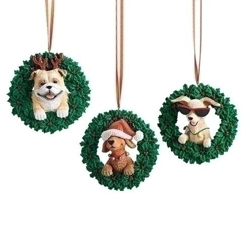 Dog in Wreath Ornament