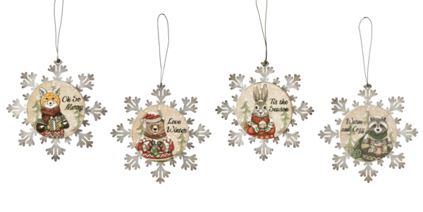 Woodland Animal Snowflake Ornaments