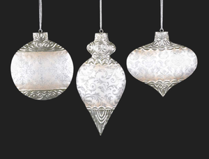 Large Silver Ornate Metal Ornament