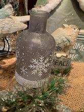 Load image into Gallery viewer, Grey Frosted Snowflake Vase
