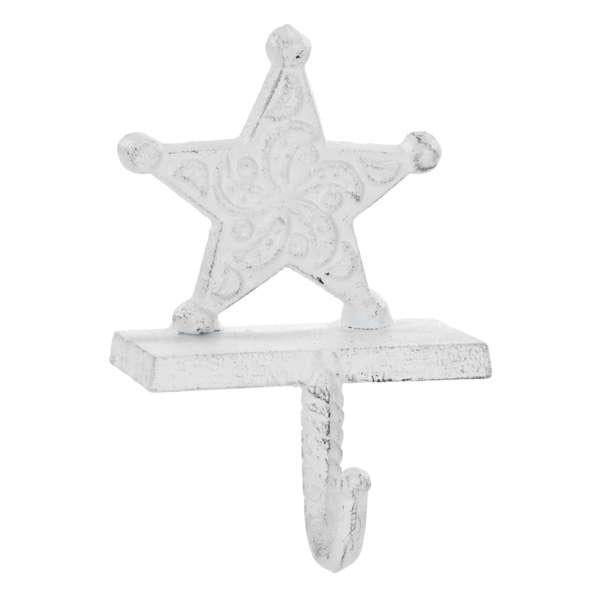 White Cast Iron Star Stocking Holder Glendas Christmas Cottage