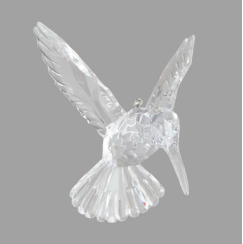 Clear Crystal Look Hummingbird Ornament