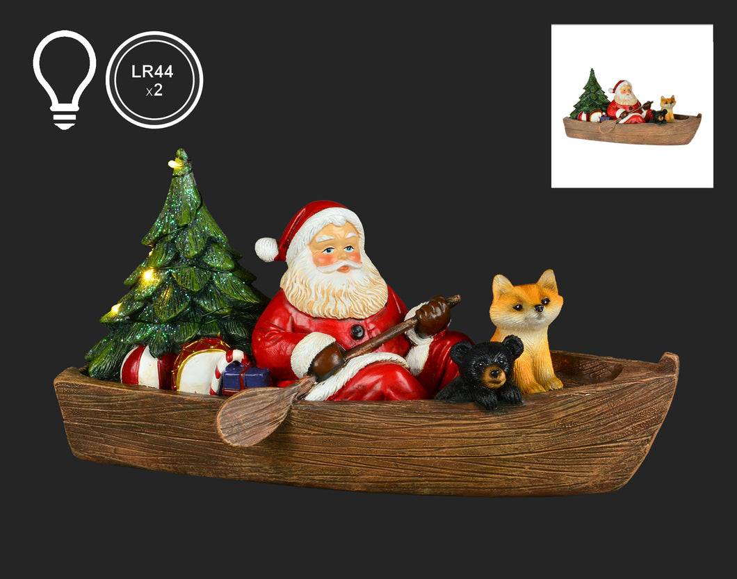 Santa In Canoe w Fox