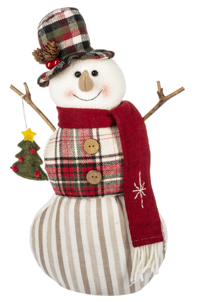 Playfully Patterned Plush Snowman