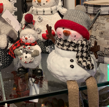 Load image into Gallery viewer, Plaid Snowman Shelf Sitters- 3 styles - 2 Kinds