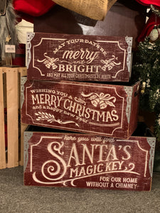Red Vintage Christmas Crates - 3 styles