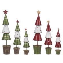 Load image into Gallery viewer, Red White & Green Metal Tree