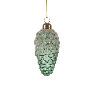 Soft Green Glass Pinecone Ornament