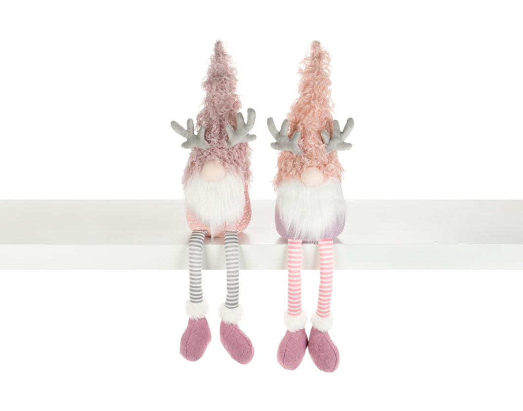 Pink & Lavender Antlered  Gnome