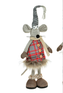 Red & Grey Plaid Standing Mouse