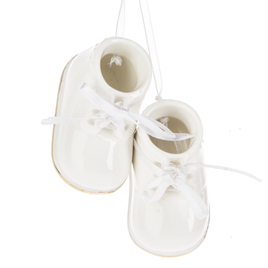 White baby booties ornaments