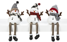 Load image into Gallery viewer, Plaid Snowman Shelf Sitters- 3 styles - 2 Kinds
