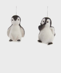 Flocked Penguin Ornament