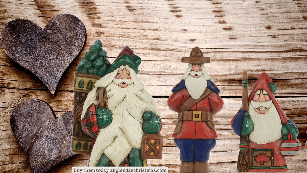 Snow Cottage Carvings Santas