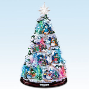 Thomas Kinkade Let It Glow Snowman Tree