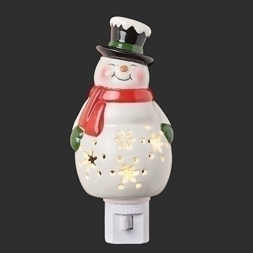 White Ceramic Snowman Nightlight