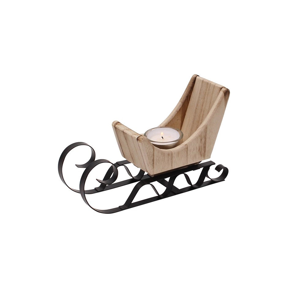 Natural Sleigh Candle Holder