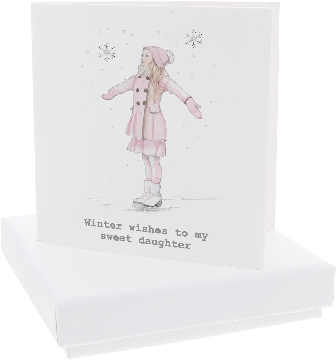 Sweet Daughter Snowflake Stud Earrings & Gift Card