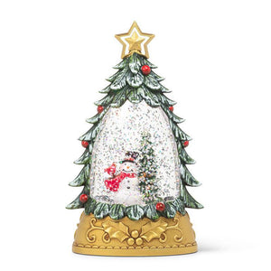 Tree Shaped Snowman Snowglobe