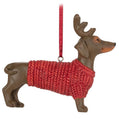 Reindeer Dachshund Ornament