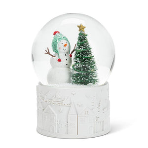 White Village Based Snowman Snowglobe