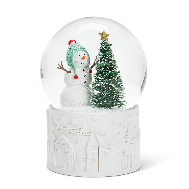 White Village Based Snowman Snowglobe