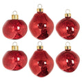 Red Organic Shape Ball Ornaments set of 6