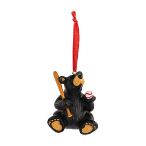 Bearfoot Bear Baseball Ornament