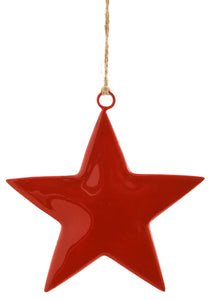 Shiny Red Enamel Star Ornament