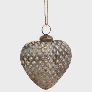 Copper Glass Heart Ornament