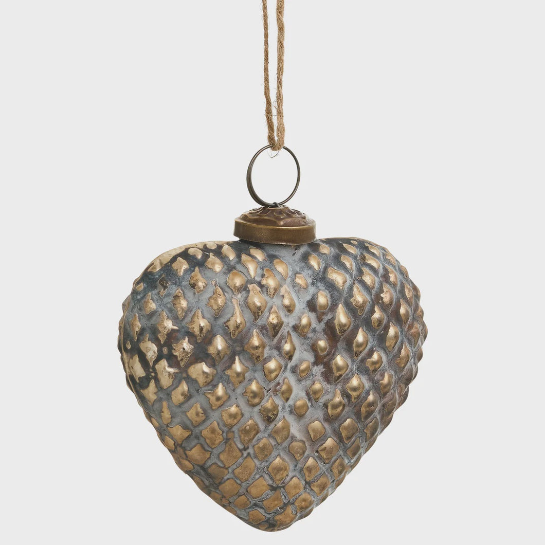 Copper Glass Heart Ornament