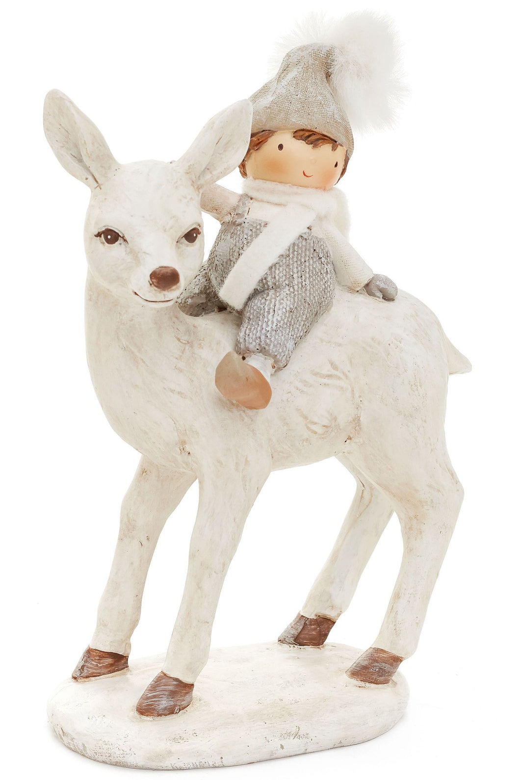 Winter Whimsy – Boy & Deer Figurine