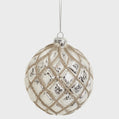 Antique Silver Glass Ball Ornament