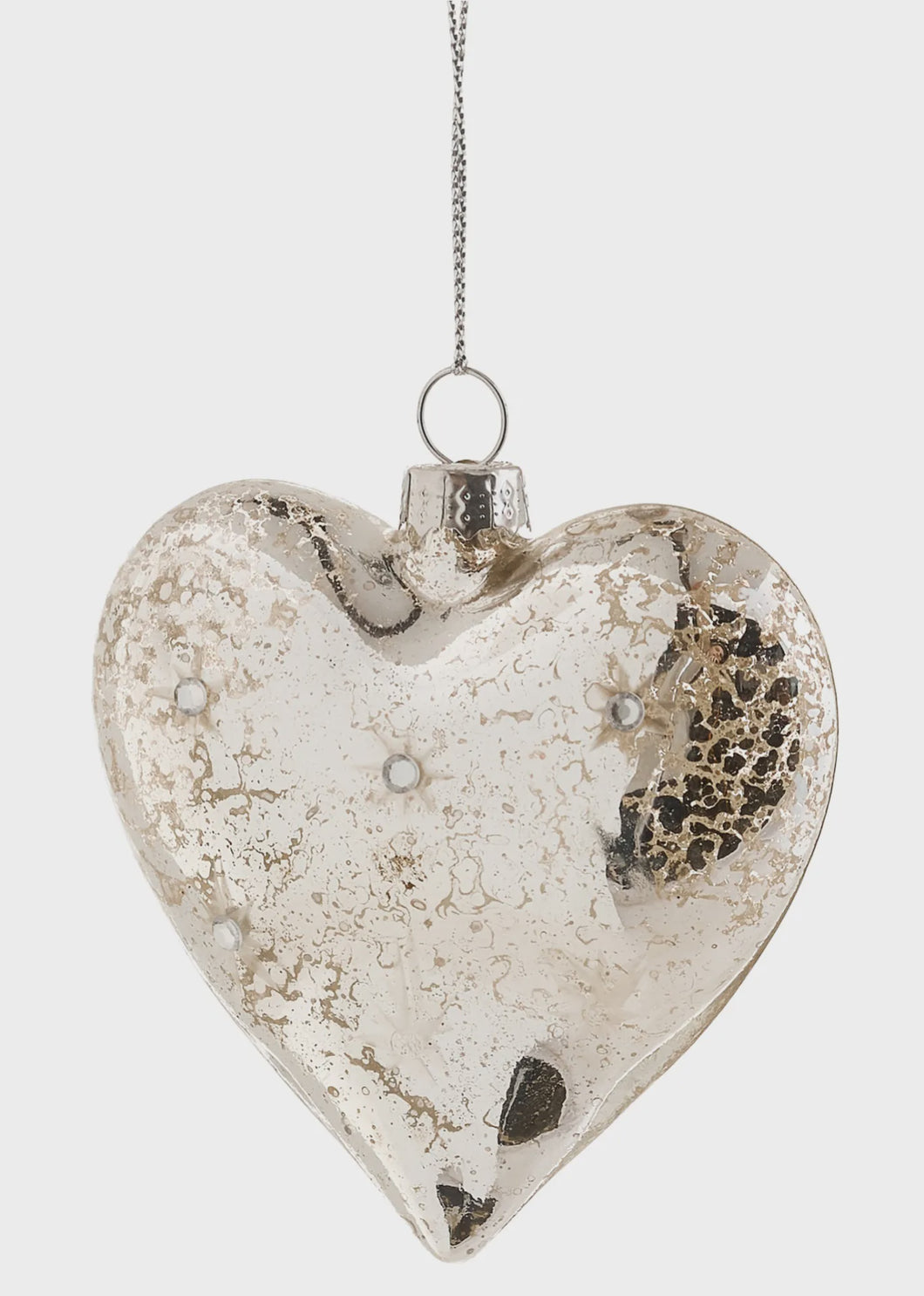 Shining Mercury Glass Heart Ornament