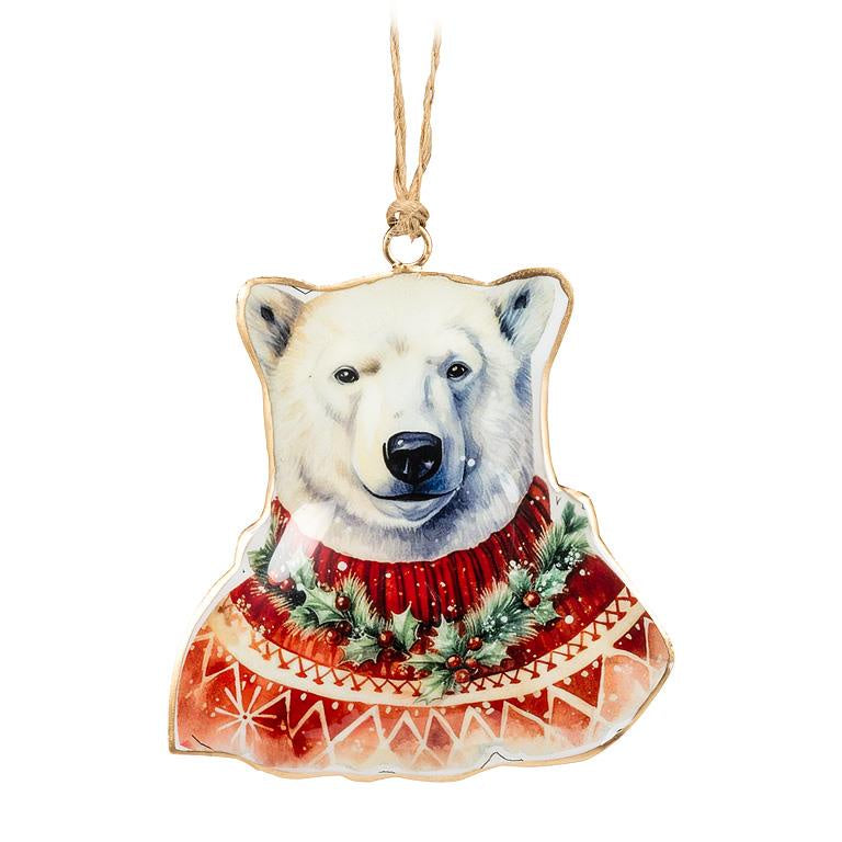 Polar Bear In A Sweater Ornament