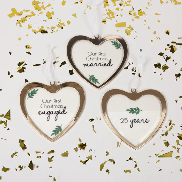 First Christmas Married Glass Ornament